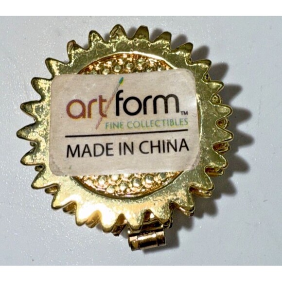 Vintage ART FORM Enamel Daisy/Floral Metal Jeweled Trinket Box - Picture 4 of 10